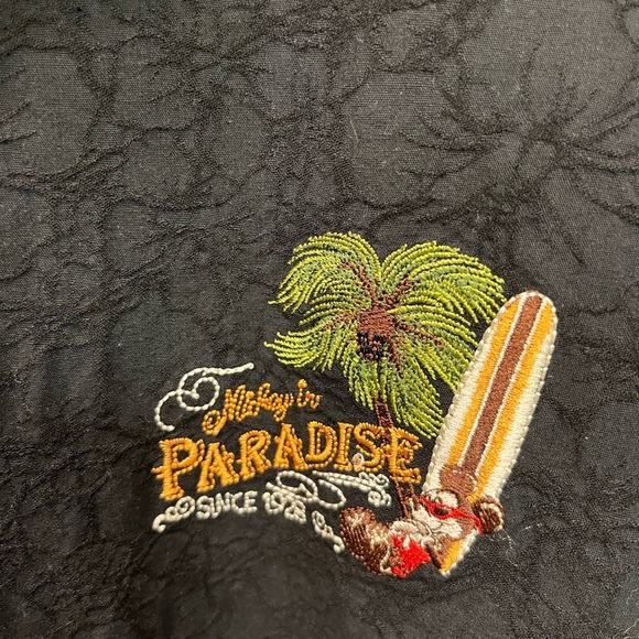 Disney Black Casual Button Down Shirt with Paradise Graphic - Picture 3 of 7